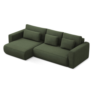 Sofa d'angle convertible Kapua Tissu Olive 278x149x82