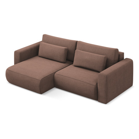 Sofa d'angle convertible Kapua Tissu Powder pink 240x149x82