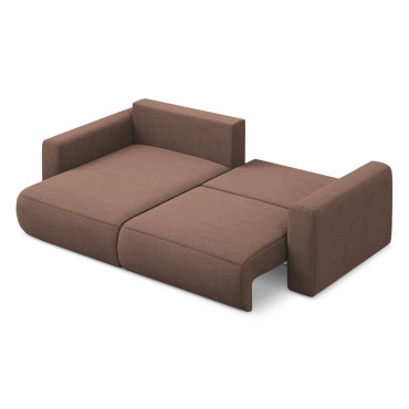 Sofa d'angle convertible Kapua Tissu Powder pink 240x149x82