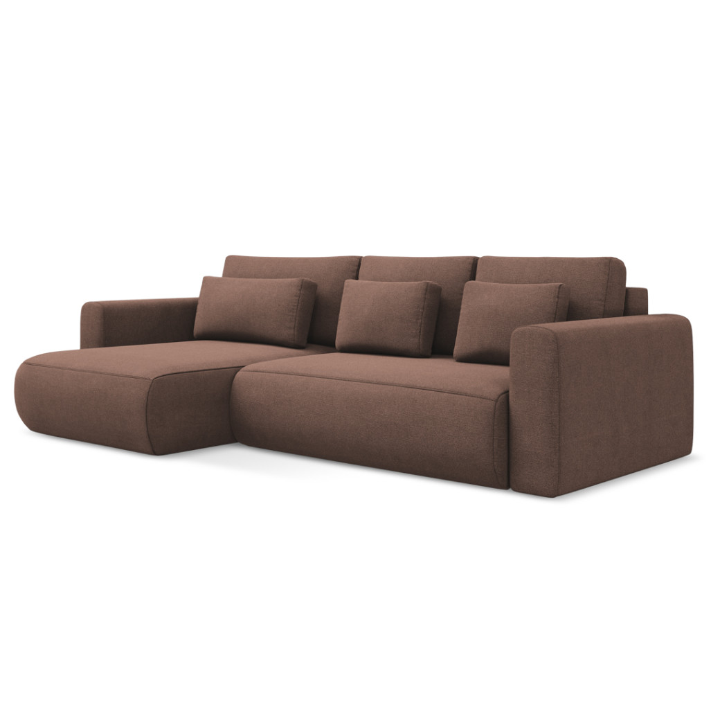 Sofa d'angle convertible Kapua Tissu Powder pink 278x149x82