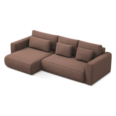 Sofa d'angle convertible Kapua Tissu Powder pink 278x149x82