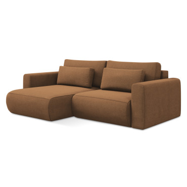 Sofa d'angle convertible Kapua Tissu Terracotta 240x149x82