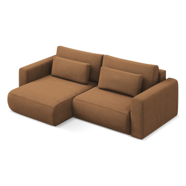 Sofa d'angle convertible Kapua Tissu Terracotta 240x149x82