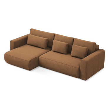 Sofa d'angle convertible Kapua Tissu Terracotta 278x149x82