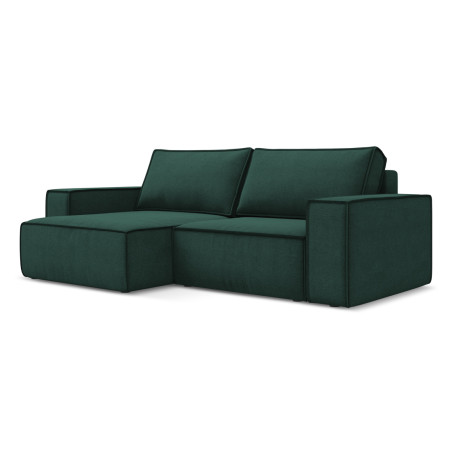 Sofa d'angle convertible Kimo Tissu Bottle green 257x148x82