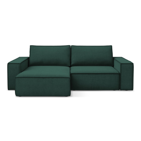 Sofa d'angle convertible Kimo Tissu Bottle green 257x148x82