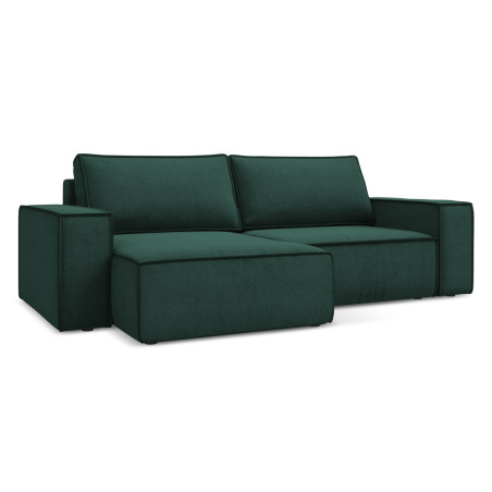 Sofa d'angle convertible Kimo Tissu Bottle green 257x148x82