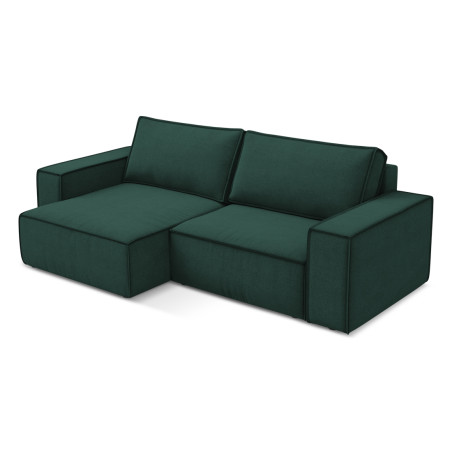 Sofa d'angle convertible Kimo Tissu Bottle green 257x148x82