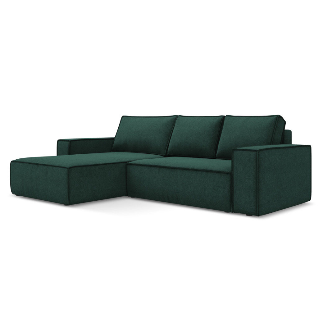 Sofa d'angle convertible Kimo Tissu Bottle green 290x185x82