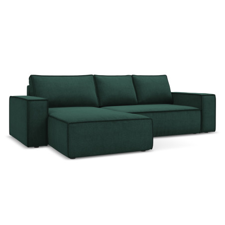 Sofa d'angle convertible Kimo Tissu Bottle green 290x185x82