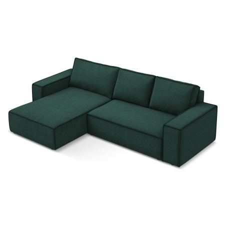 Sofa d'angle convertible Kimo Tissu Bottle green 290x185x82