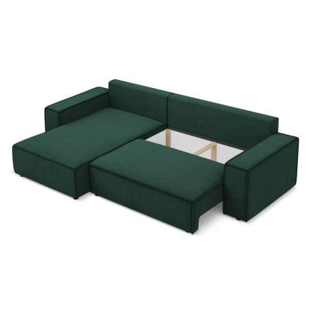 Sofa d'angle convertible Kimo Tissu Bottle green 290x185x82