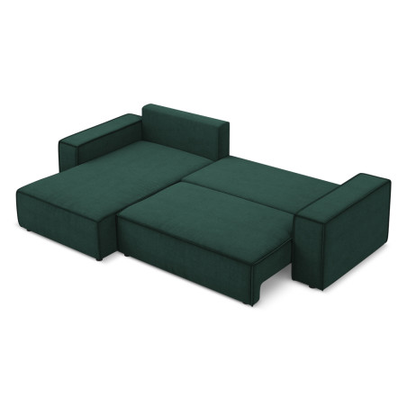 Sofa d'angle convertible Kimo Tissu Bottle green 290x185x82