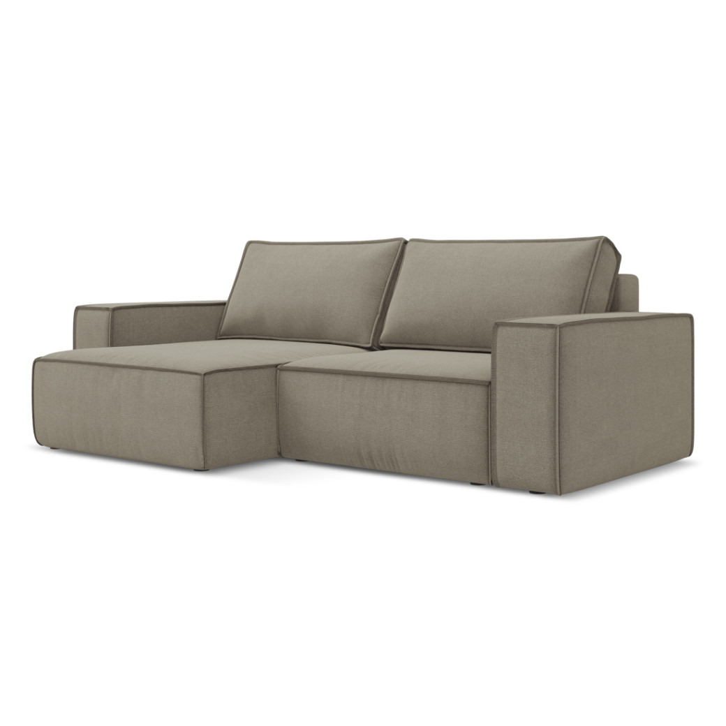 Sofa d'angle convertible Kimo Tissu Dark beige 257x148x82