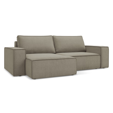 Sofa d'angle convertible Kimo Tissu Dark beige 257x148x82