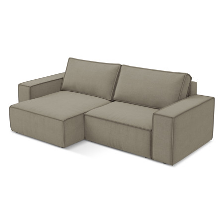 Sofa d'angle convertible Kimo Tissu Dark beige 257x148x82