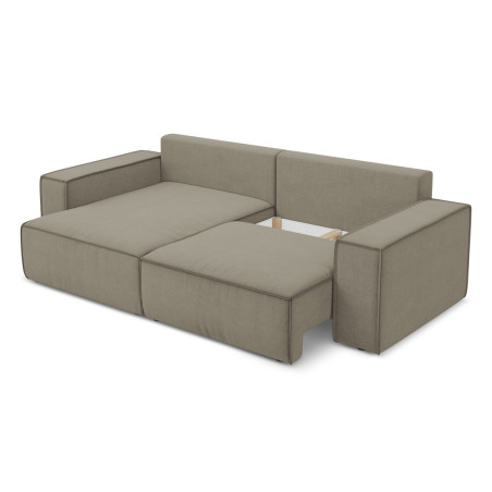 Sofa d'angle convertible Kimo Tissu Dark beige 257x148x82