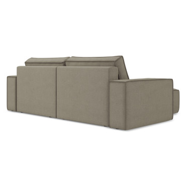 Sofa d'angle convertible Kimo Tissu Dark beige 257x148x82