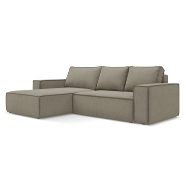 Sofa d'angle convertible Kimo Tissu Dark beige 290x185x82