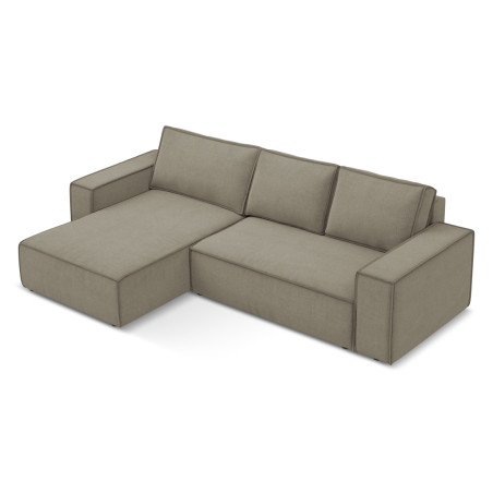 Sofa d'angle convertible Kimo Tissu Dark beige 290x185x82