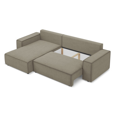 Sofa d'angle convertible Kimo Tissu Dark beige 290x185x82