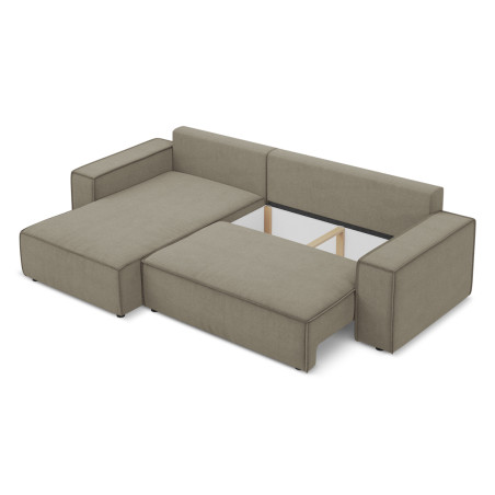 Sofa d'angle convertible Kimo Tissu Dark beige 290x185x82