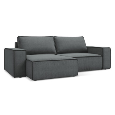 Sofa d'angle convertible Kimo Tissu Gray 257x148x82