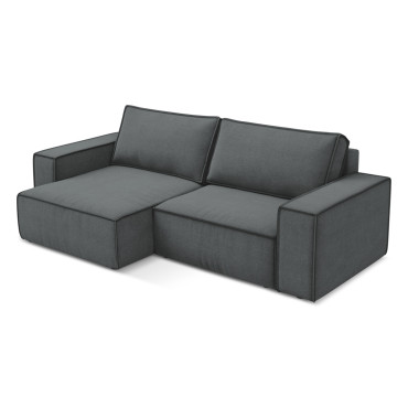 Sofa d'angle convertible Kimo Tissu Gray 257x148x82