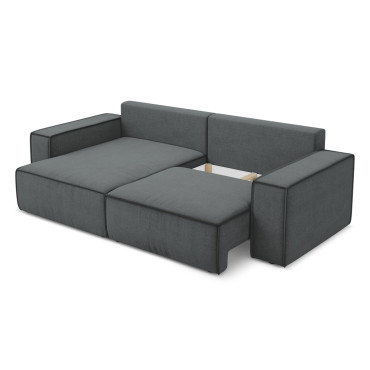 Sofa d'angle convertible Kimo Tissu Gray 257x148x82