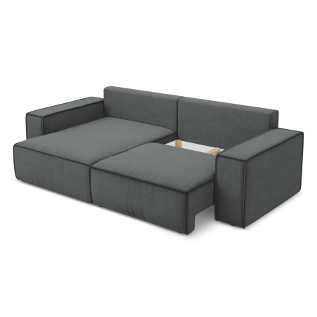 Sofa d'angle convertible Kimo Tissu Gray 257x148x82