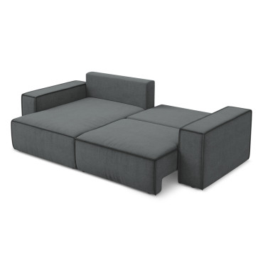 Sofa d'angle convertible Kimo Tissu Gray 257x148x82