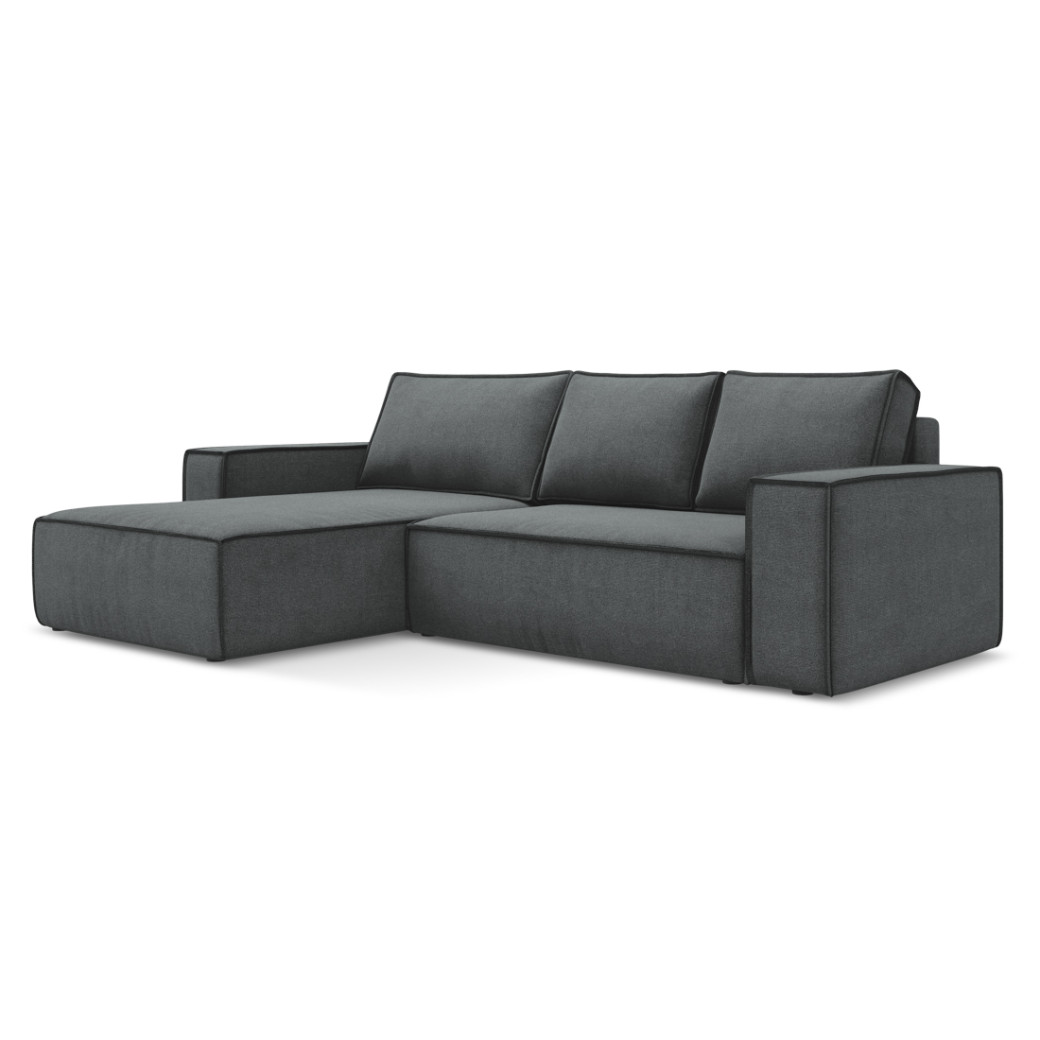 Sofa d'angle convertible Kimo Tissu Gray 290x185x82