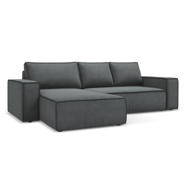 Sofa d'angle convertible Kimo Tissu Gray 290x185x82