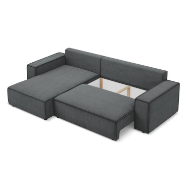 Sofa d'angle convertible Kimo Tissu Gray 290x185x82