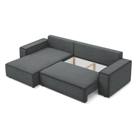 Sofa d'angle convertible Kimo Tissu Gray 290x185x82