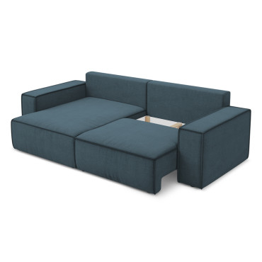 Sofa d'angle convertible Kimo Tissu Jeans 257x148x82