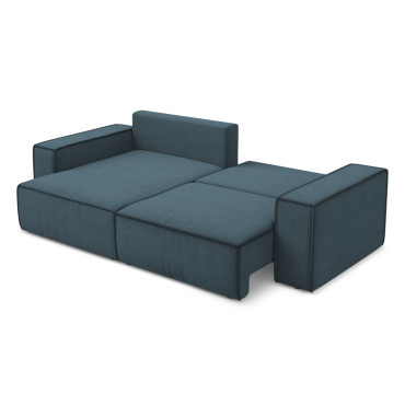 Sofa d'angle convertible Kimo Tissu Jeans 257x148x82