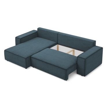 Sofa d'angle convertible Kimo Tissu Jeans 290x185x82