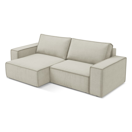 Sofa d'angle convertible Kimo Tissu Light beige 257x148x82