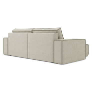 Sofa d'angle convertible Kimo Tissu Light beige 257x148x82