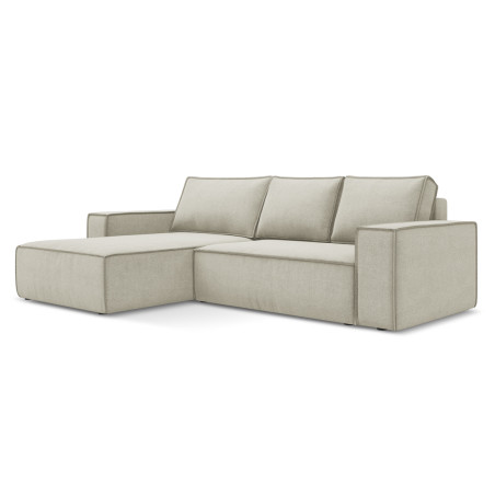 Sofa d'angle convertible Kimo Tissu Light beige 290x185x82