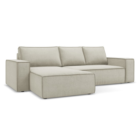 Sofa d'angle convertible Kimo Tissu Light beige 290x185x82