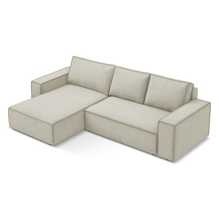 Sofa d'angle convertible Kimo Tissu Light beige 290x185x82