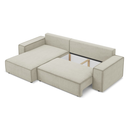 Sofa d'angle convertible Kimo Tissu Light beige 290x185x82