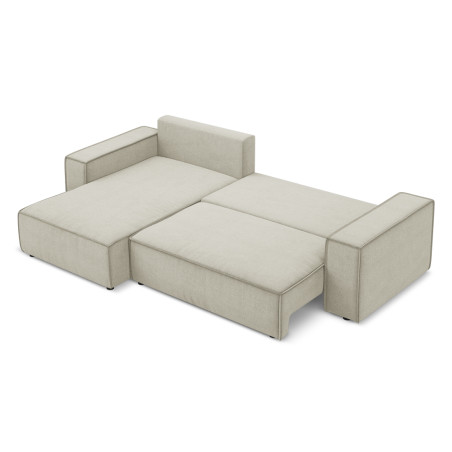 Sofa d'angle convertible Kimo Tissu Light beige 290x185x82