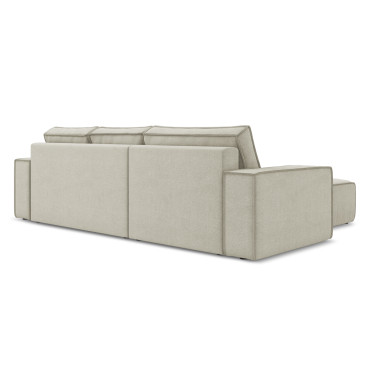 Sofa d'angle convertible Kimo Tissu Light beige 290x185x82