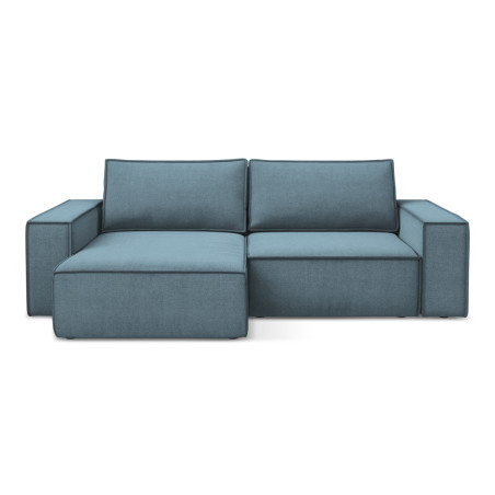 Sofa d'angle convertible Kimo Tissu Light blue 257x148x82