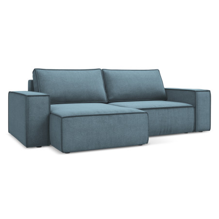 Sofa d'angle convertible Kimo Tissu Light blue 257x148x82