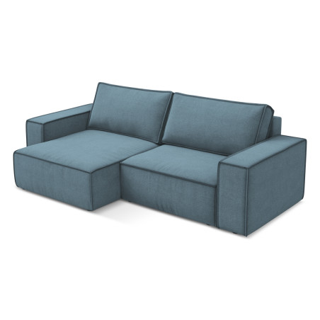 Sofa d'angle convertible Kimo Tissu Light blue 257x148x82