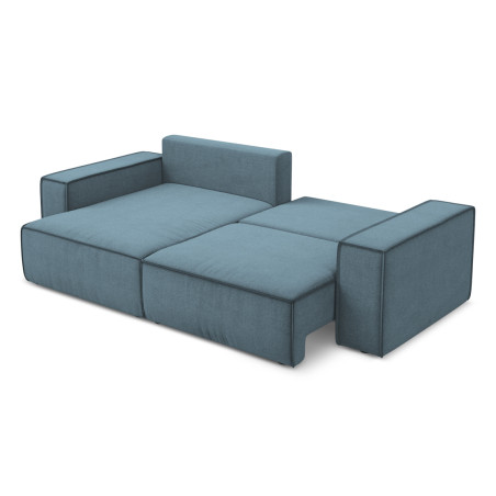 Sofa d'angle convertible Kimo Tissu Light blue 257x148x82